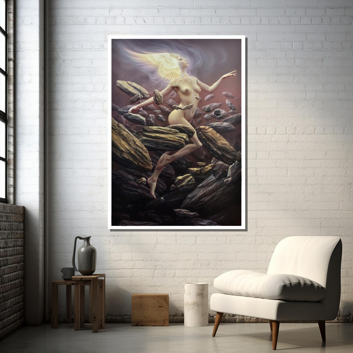 Surreal Angelic Nude, Ethereal Fantasy Wall Art Print - Image 2