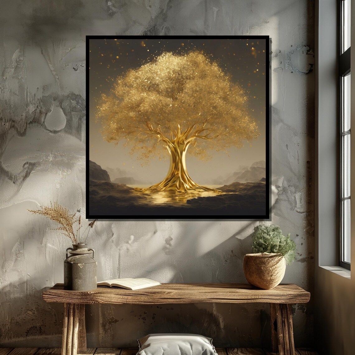 Golden Tree Of Life, Modern Nature-Inspired Decor - Image 6