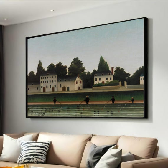 Henri Rousseau Landscape And Four Fishermen Art Print