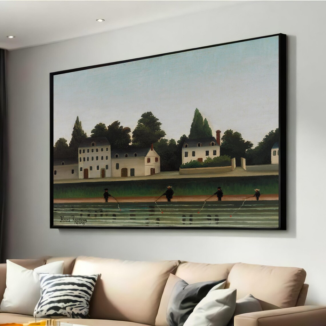 Henri Rousseau Landscape And Four Fishermen Art Print