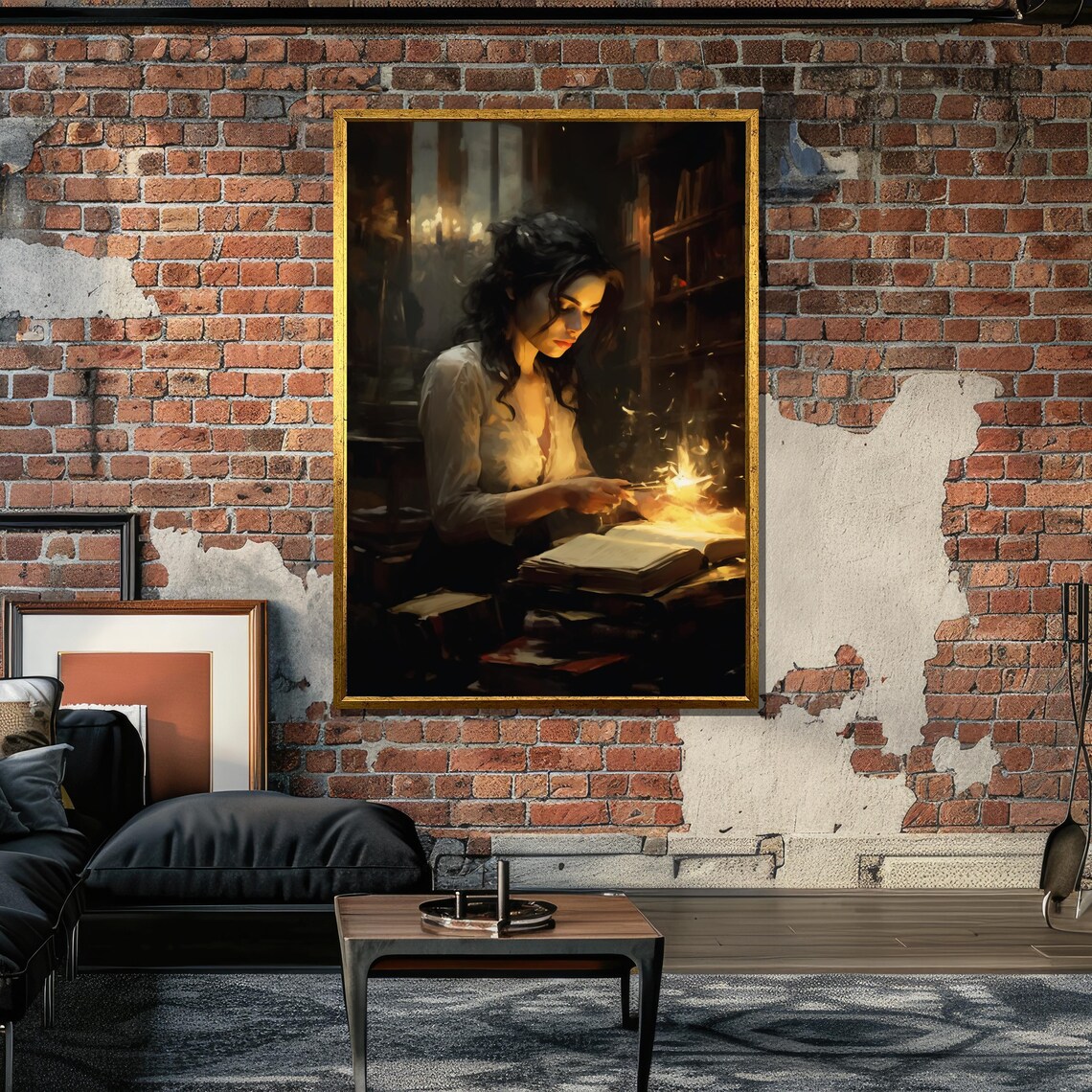 Magical Scholar Art Print, Mystical Library Decor - Image 6