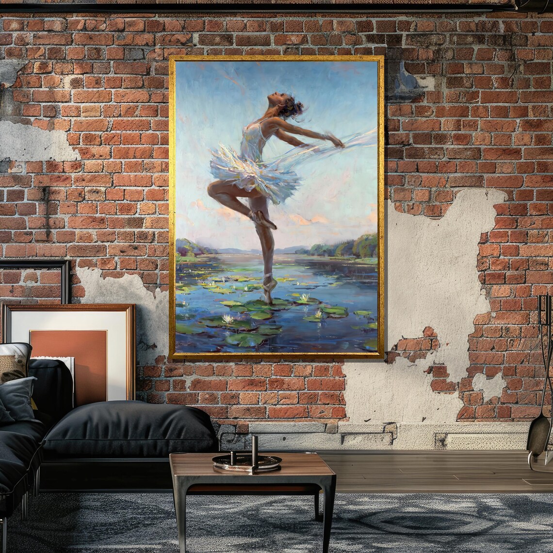 Graceful Ballerina on Water Lily Pad, Dreamy Ballet - Image 5