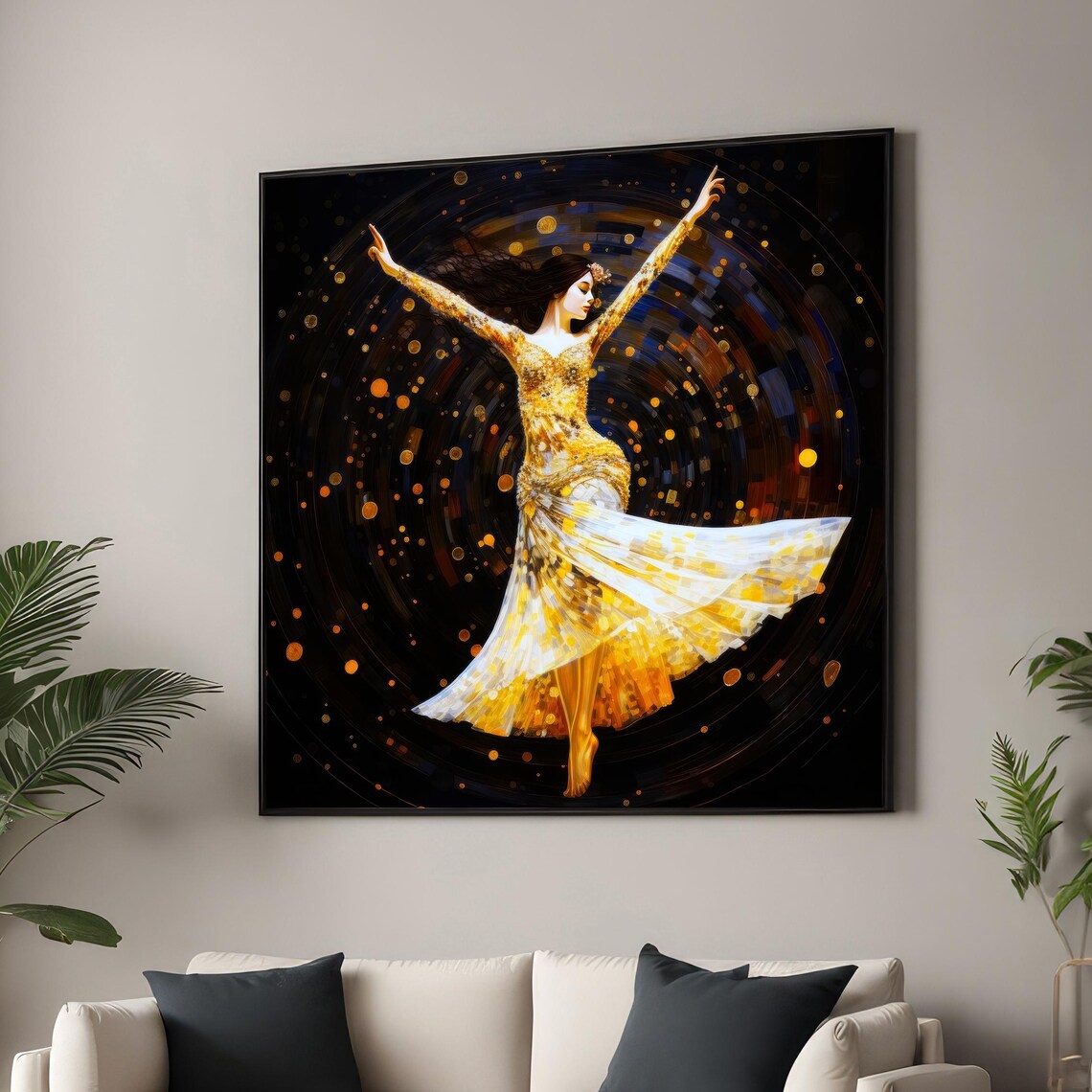 Graceful Dancing Woman, Abstract Modern Art Print