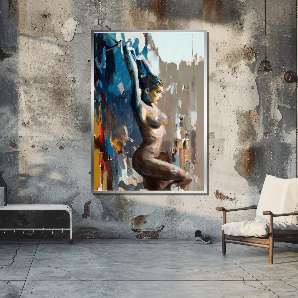 Abstract Nude Female, Bold Modern Impressionist Art Print - Image 6