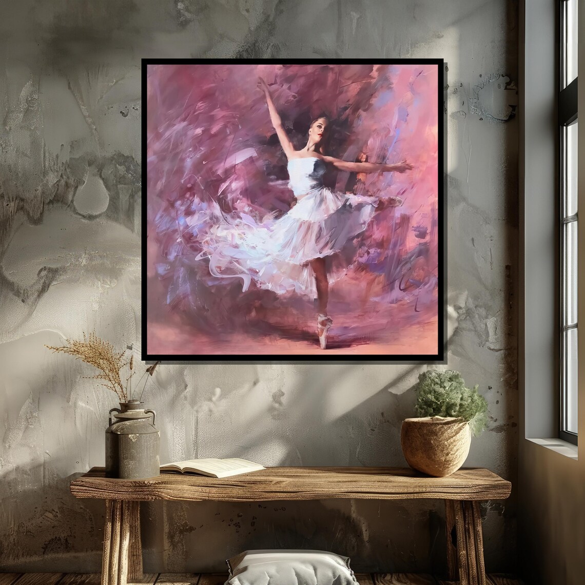 Elegant Ballerina in White, Abstract Dance Art - Image 5