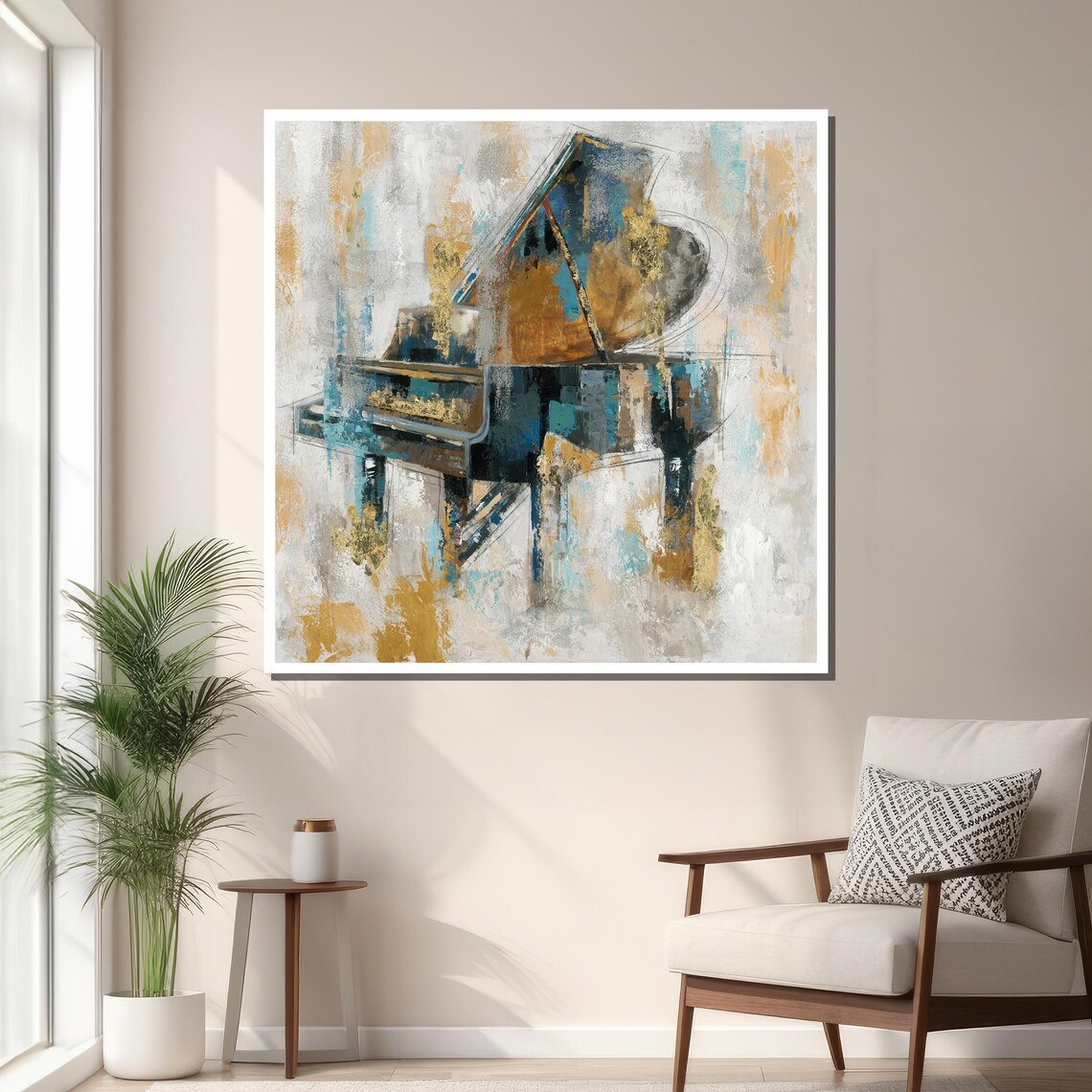 Abstract Grand Piano Art Print, Musical Wall Decor - Image 3