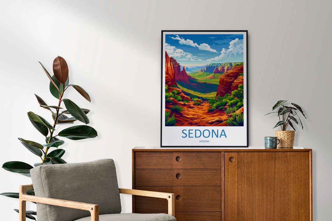 Sedona Travel Print Sedona Home Dcor Arizona Art Print Sedona Wall Print For Sedona Gift Wall Hanging Arizona Sedona Desert Artwork Dcor - Image 2