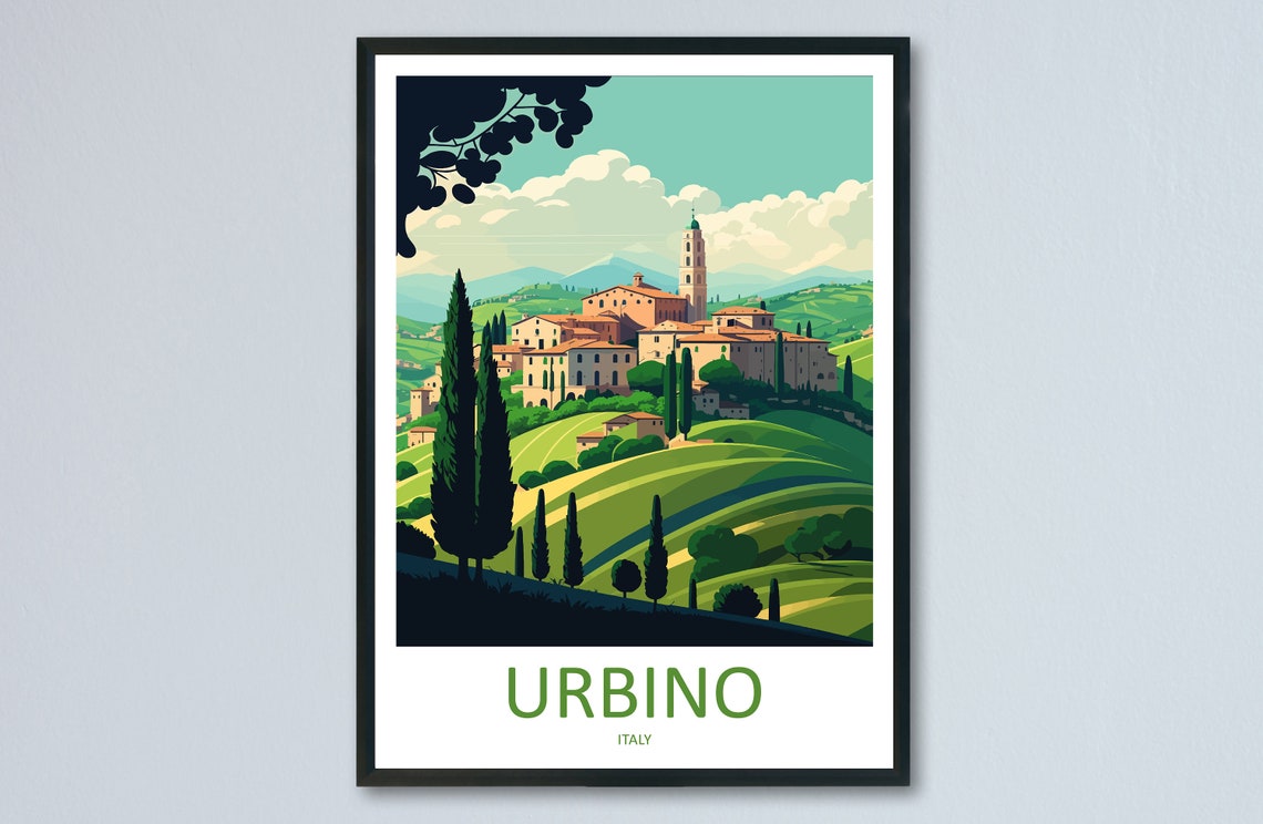 Urbino Travel Poster, Italy Art Print