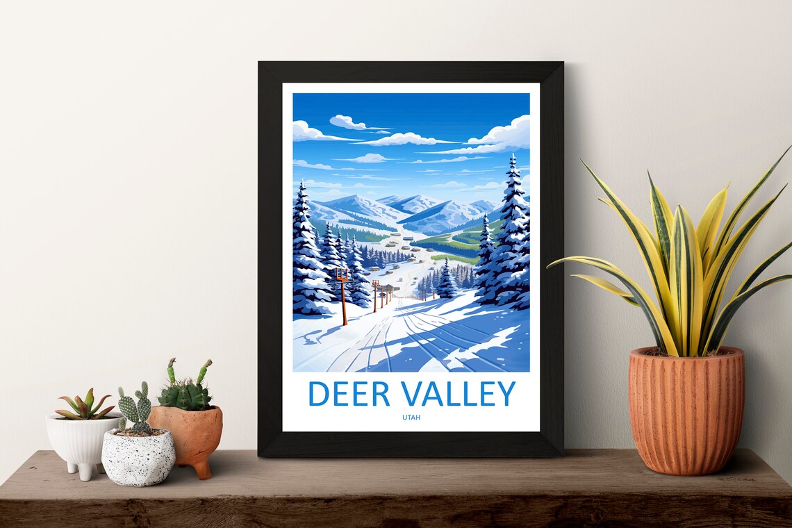 Deer Valley Travel Poster, Utah Art Print - Image 3
