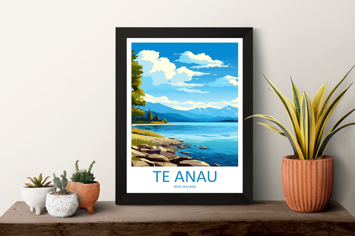 Te Anau Travel Print Wall Art Te Anau Wall Hanging Home Dcor Te Anau Gift Art Lovers New Zealand Art Lover Gift Te Anau New Zealand Poster - Image 3