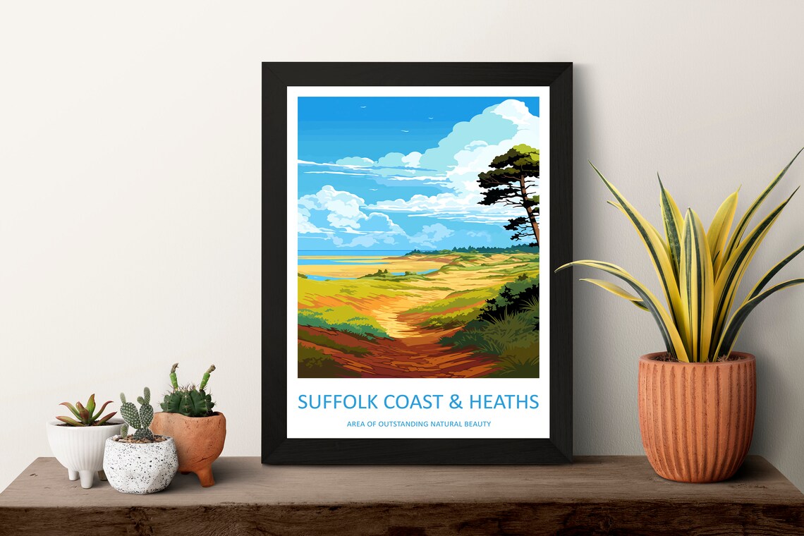 Suffolk Coast Heaths Travel Poster, Home Decor - Image 3