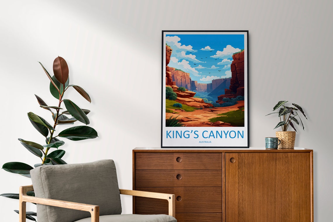Kings Canyon Australia Red Rock Cliffs and Outback Trail Travel Poster - Image 2