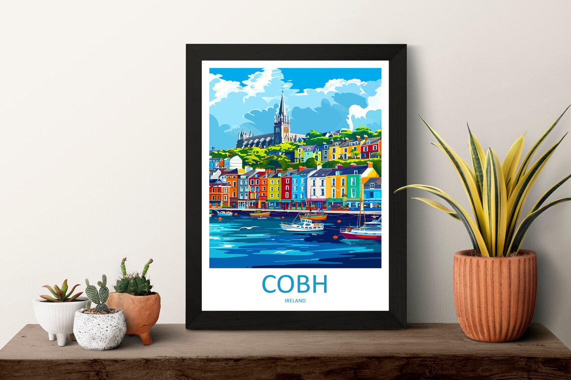 Cobh Skyline Print, Cobh Ireland City Art Print - Image 3