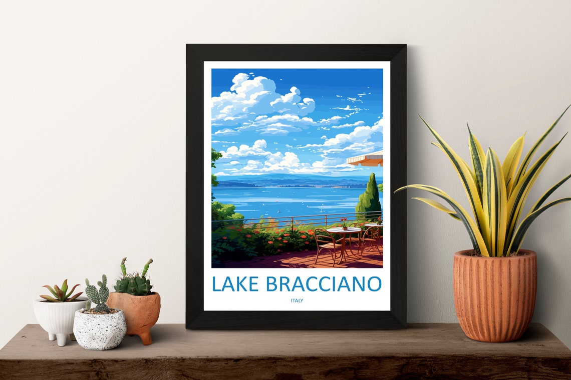 Lake Bracciano Travel Print Wall Art Lake Bracciano Italy Wall Hanging Home Decor Lake Bracciano Gift Art Lovers Wall Art Print Italy - Image 3