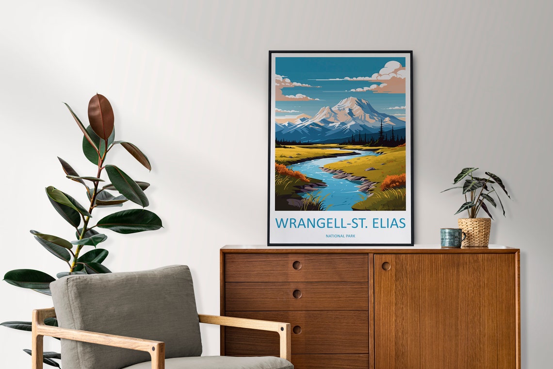 Wrangell-St. Elias National Park High Snow Peak River Poster - Image 2
