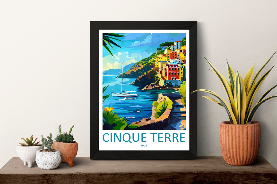 Cinque Terre Italy Travel Poster, Wall Art Print - Image 3