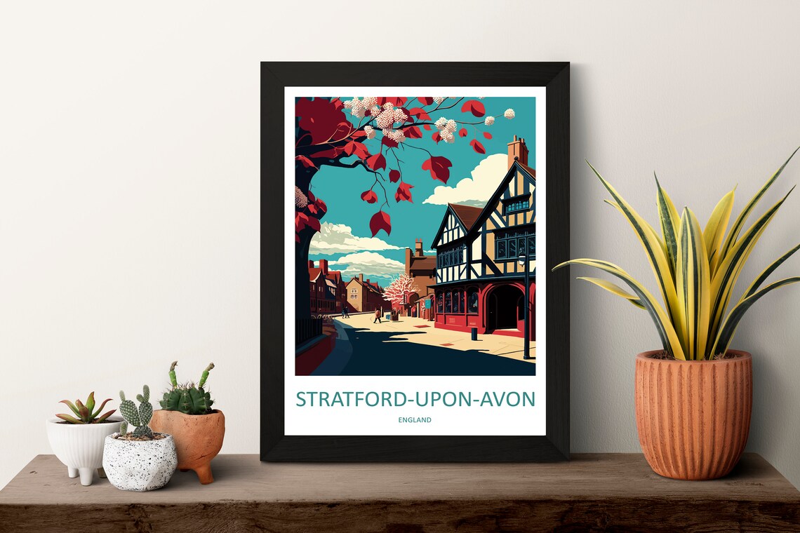 Stratford Upon Avon Travel Poster, England Place Print - Image 3