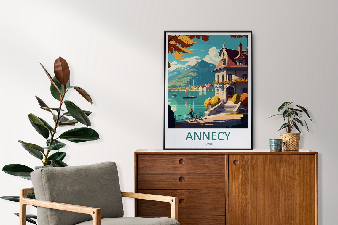 Annecy Travel Print Wall Art Annecy Wall Hanging Home Decoration Annecy Gift Art Lovers Wall Art Print Art Annecy Wall Hanging Poster Annecy - Image 2