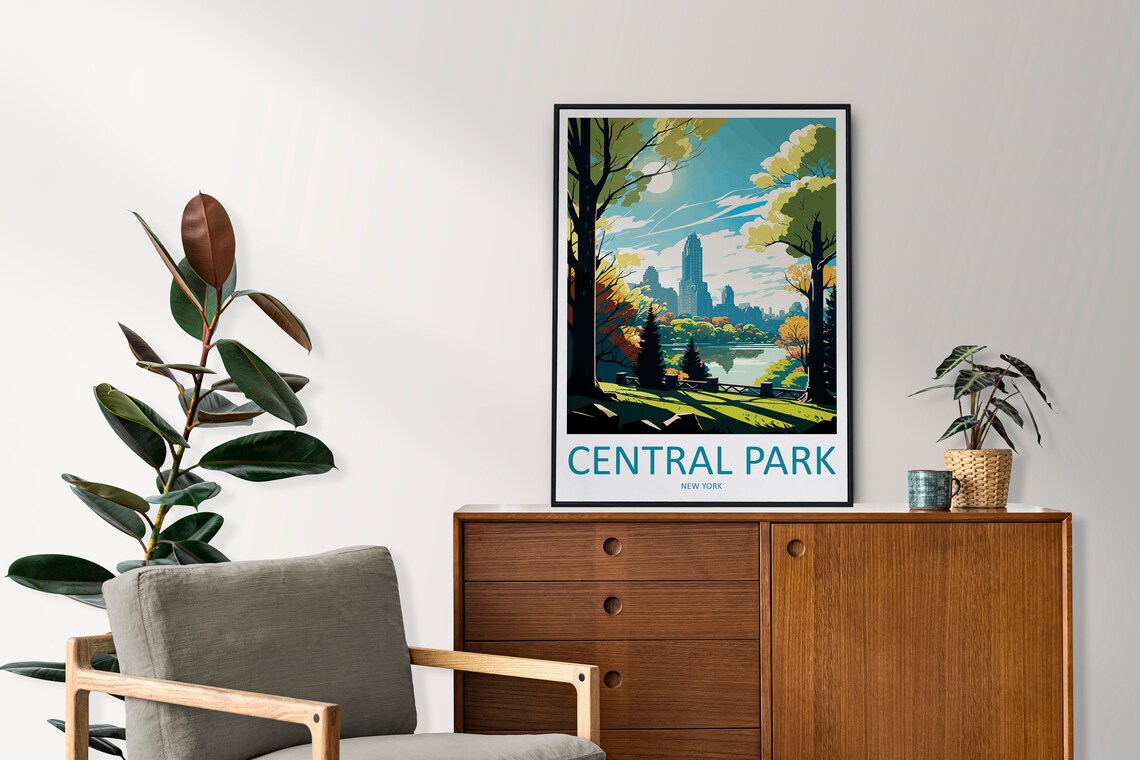 Central Park Travel Poster, New York State Art - Image 2