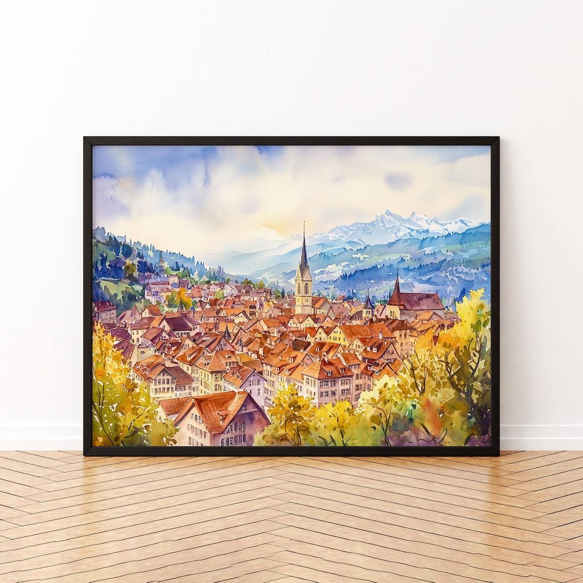 Bern Watercolor Poster, Switzerland Travel Poster