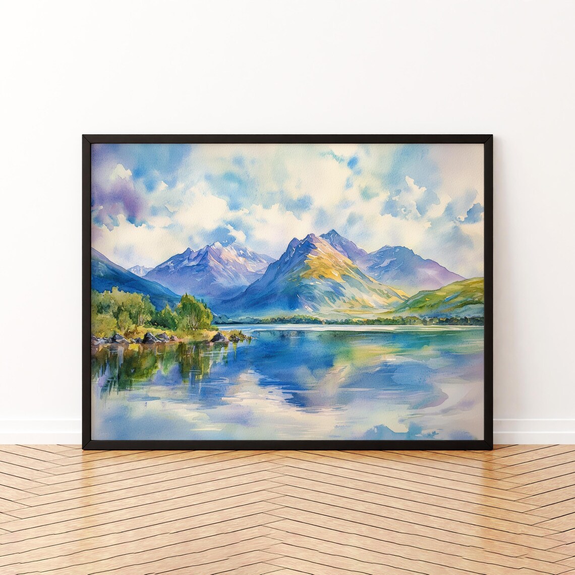 Ben Nevis Watercolor Poster, Scotland Landscape