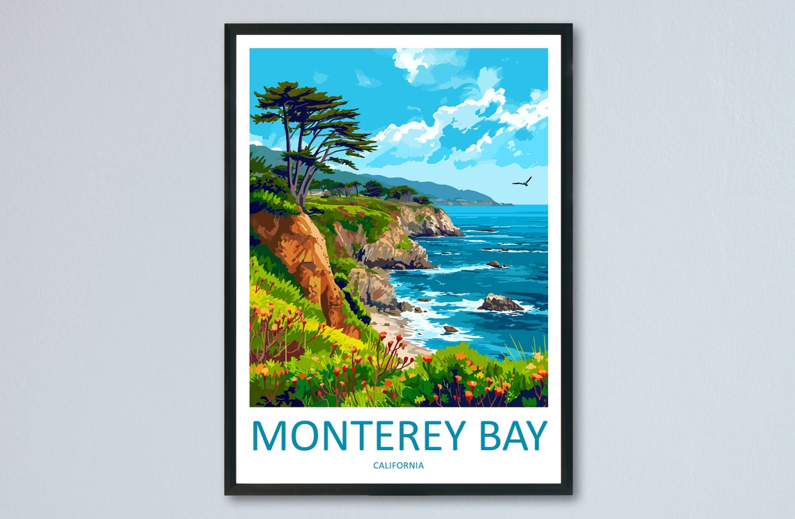 Monterey Bay California Rugged Cliffs and Cypress Coast Poster