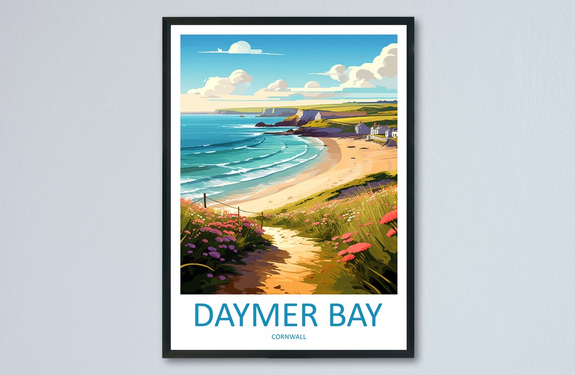 Daymer Bay Travel Poster, Cornwall Wall Art