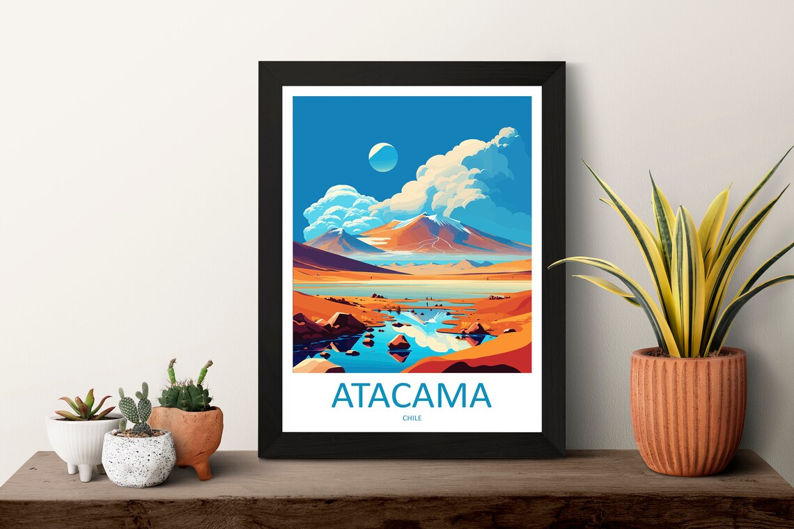 Atacama Desert Travel Poster, Desert Landscape - Image 3