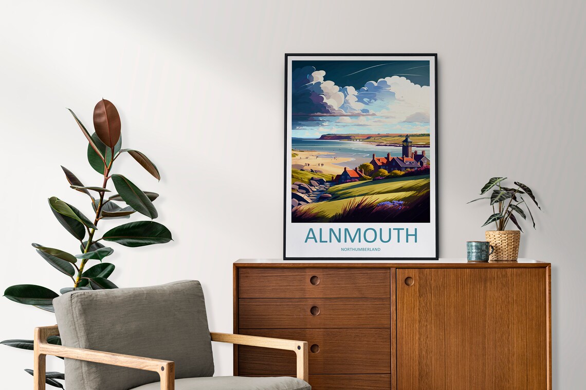 Alnmouth Northumberland Beach Village Classic Vintage Travel Poster - Image 2