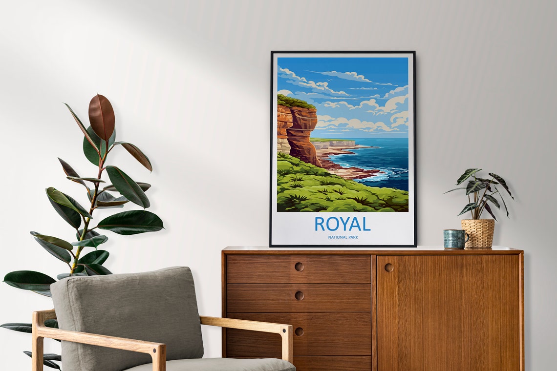 Royal National Park Coastal Cliffs and Ocean View Scenic Poster - Image 2
