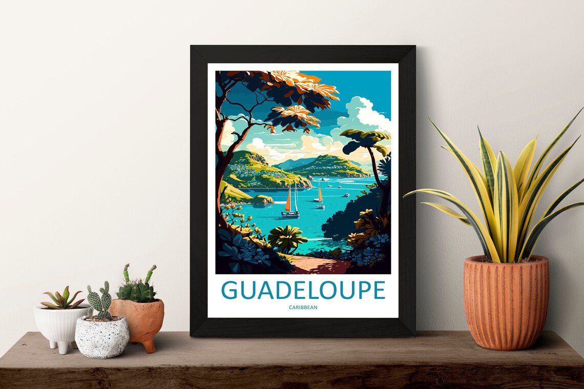 Guadeloupe Travel Poster, Caribbean Place Print - Image 3