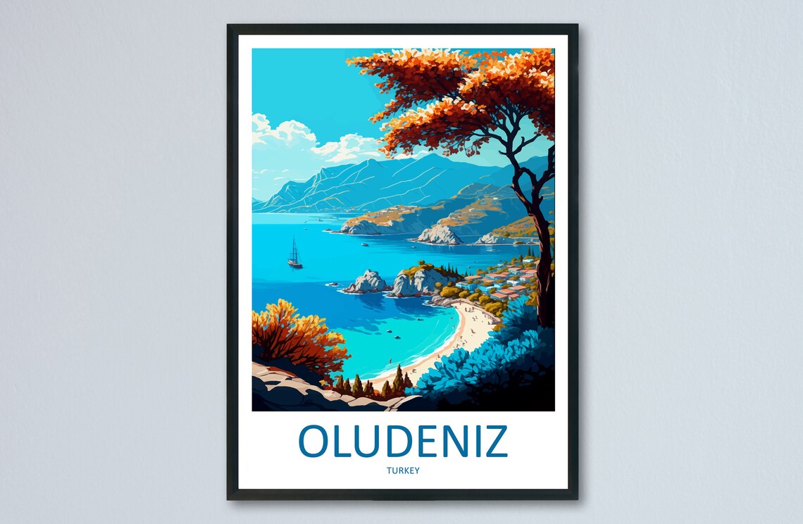 Ldeniz Travel Poster, Turkey City Wall Art