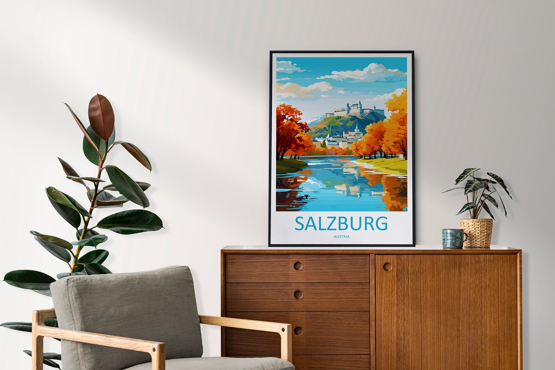 Salzburg Print Salzburg Home Dcor Cityscape Art Print Salzburg Wall Art For Travel Enthusiast Gift Wall Hanging Salzburg Austria Poster Art - Image 2