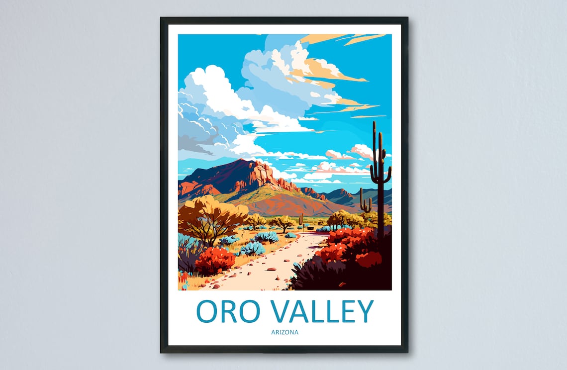 Oro Valley Travel Poster, Arizona Wall Art