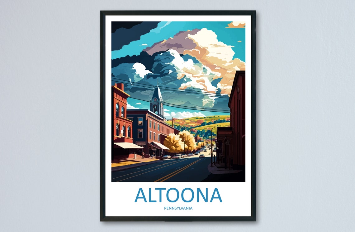Altoona Travel Print Wall Art Altoona Wall Hanging Home Dcor Altoona Gift Art Lovers Pennsylvania Art Lover Gift Pennsylvania Travel Poster
