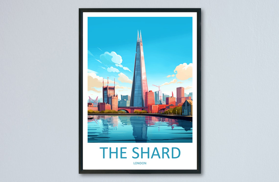 The Shard London Thames Skyscraper City Skyline Travel Poster