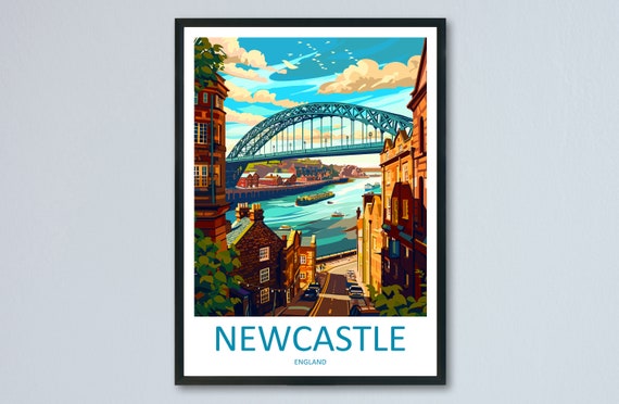 Newcastle Travel Print, England City Art Print