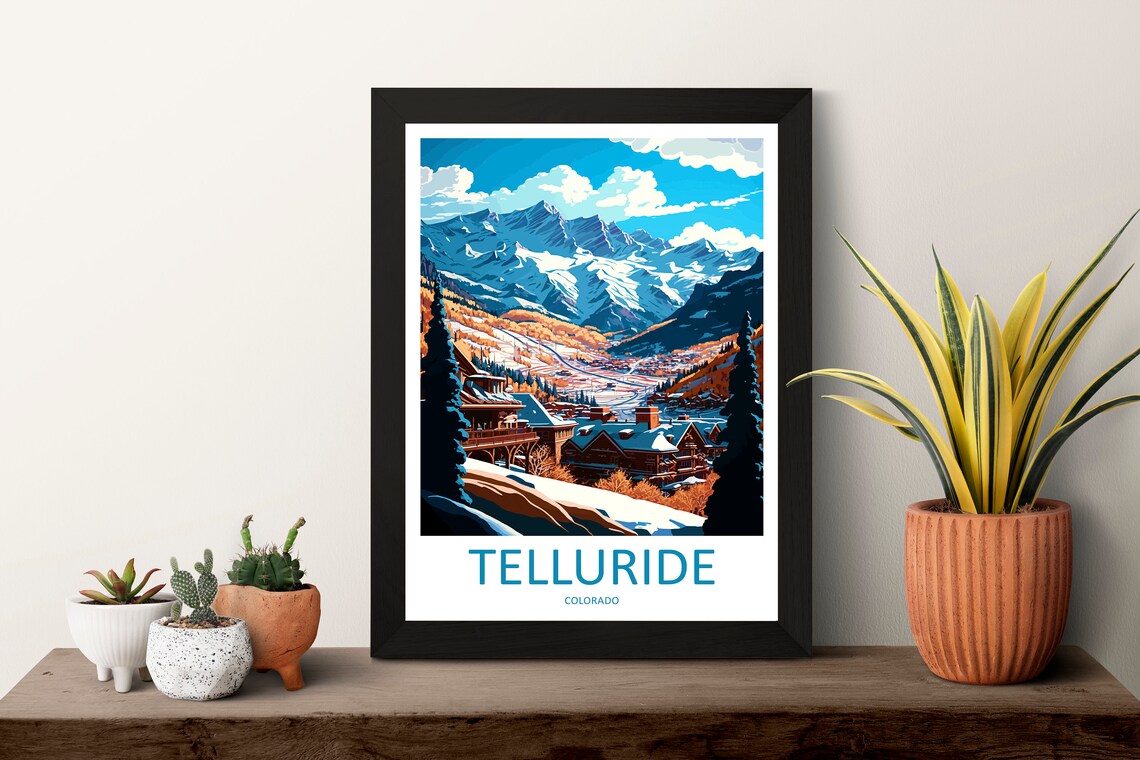 Telluride Colorado Mountain Resort Village Below the Box Canyon Poster - Image 3