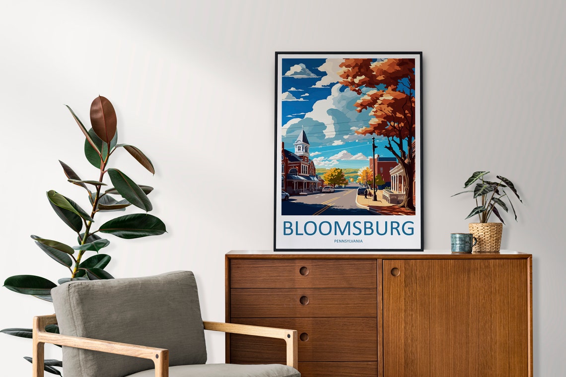 Bloomsburg Travel Print Wall Art Bloomsburg Wall Hanging Home Dcor Bloomsburg Gift Art Lovers Pennsylvania Art Lover Gift Pennsylvania - Image 2