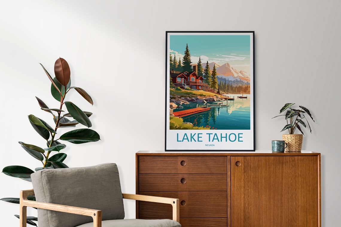 Lake Tahoe Travel Poster, Nevada Decor Gift - Image 2