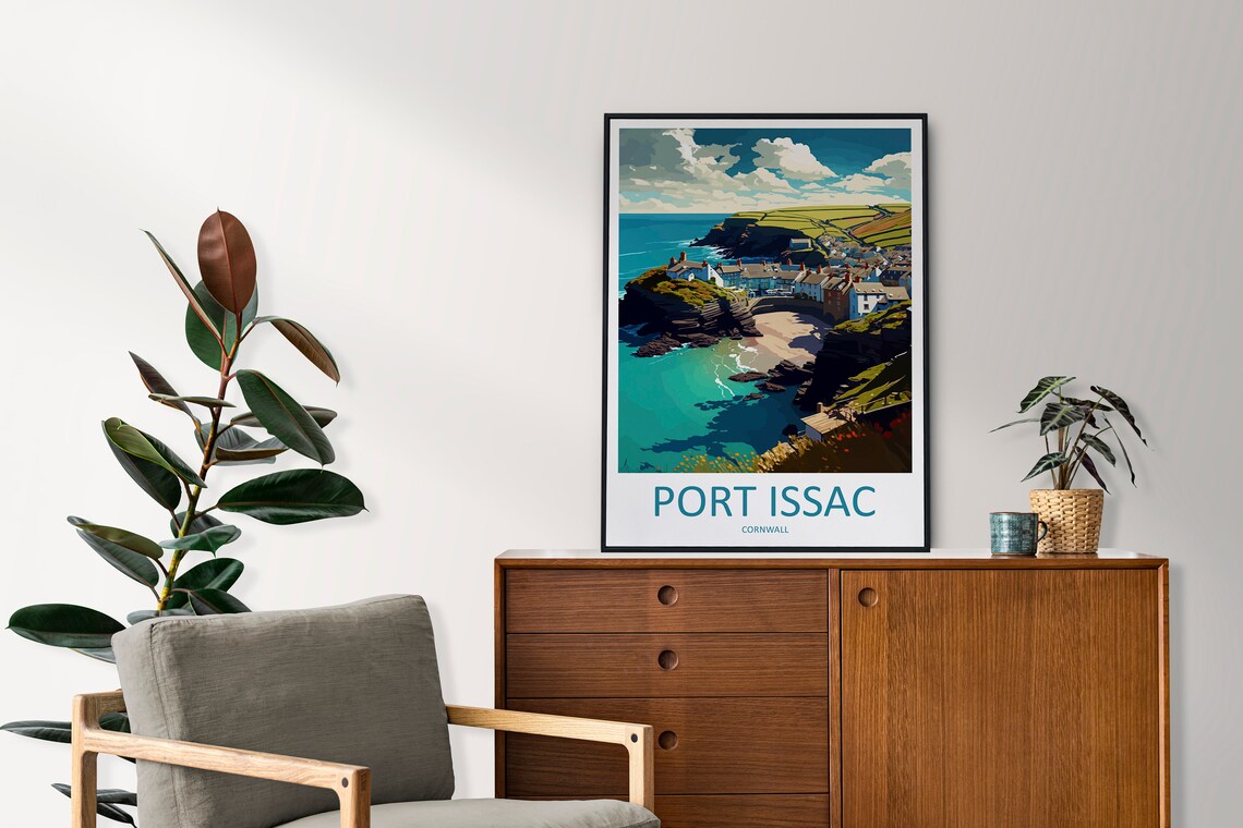Port Issac Travel Print Wall Art Port Issac Wall Hanging Home Dcor Port Issac Gift Art Lovers England Art Lover Gift Port Issac Art - Image 2
