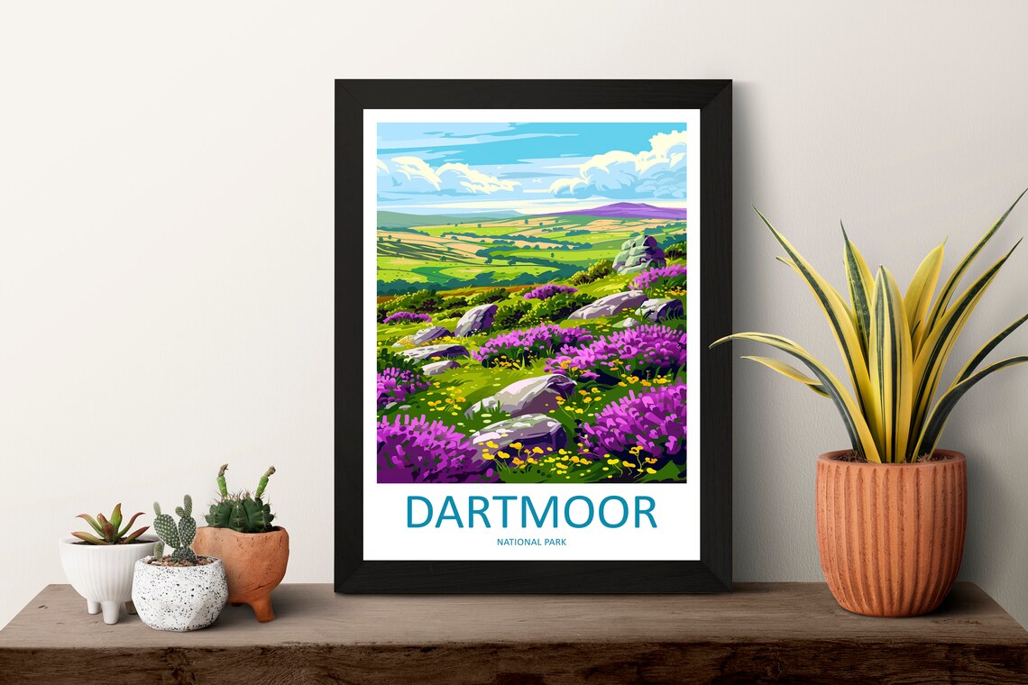 Dartmoor National Park Travel Poster, Wall Art - Image 3