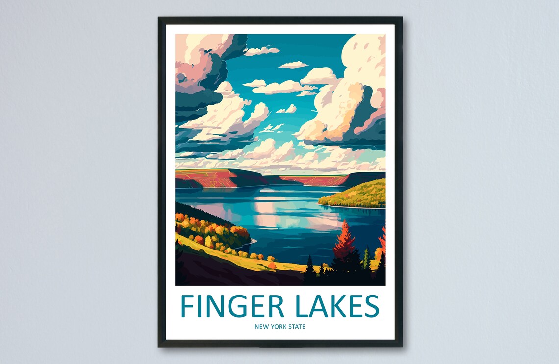 Finger Lakes Travel Print, New York State Art Print
