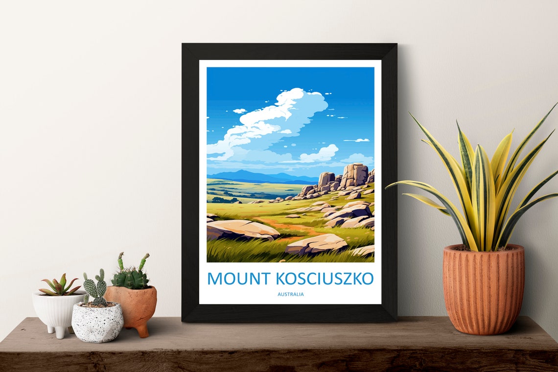 Mount Kosciuszko Alpine Rocky Plain Summit Australia Travel Poster - Image 3