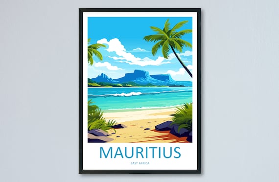 Mauritius Travel Print Wall Art Mauritius Wall Hanging Home Dcor Mauritius Gift Art Lovers East Africa Art Lover Gift Mauritius Gift