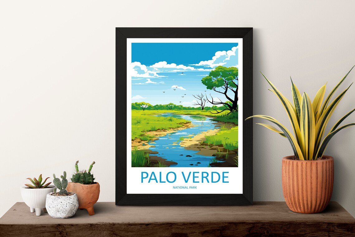 Palo Verde National Park Costa Rica Wetland River Birds Travel Poster - Image 3