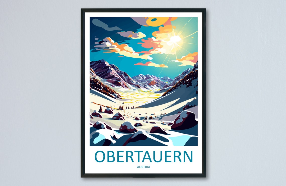 Obertauern Travel Print Wall Art Obertauern Wall Hanging Home Dcor Obertauern Gift Art Lovers Austria Art Lover Gift Obertauern Travel Art