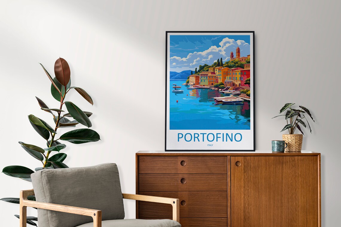 Portofino Travel Poster, Italy Wall Decor - Image 2