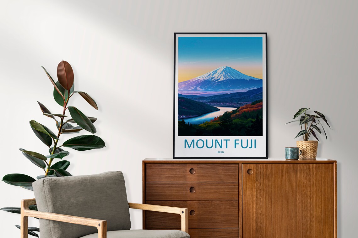 Mount Fuji Japan Snowcapped Volcano Sunset View Travel Poster - Image 2