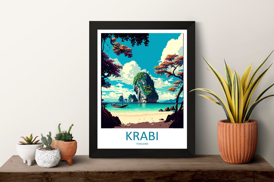 Krabi Travel Poster, Asia Destination Art Print - Image 3